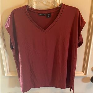 Tahari Red Boxy Relaxed T-Shirt